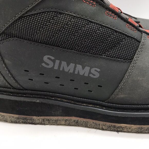 Simms Tributary Wading Boots Men's 8 Brown 12mm Felt Sole Lace Up Fishing Shoes - Picture 12 of 15